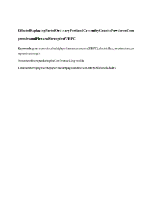 Effect of Replacing Part of Ordinary Portland Cement by Granite Powder on Compressive and Flexural Strength of UHPC.docx