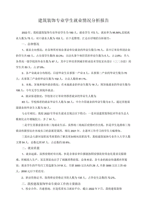 建筑装饰专业学生就业情况分析报告.docx