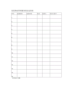 医院物业管理服务保洁巡查表.docx