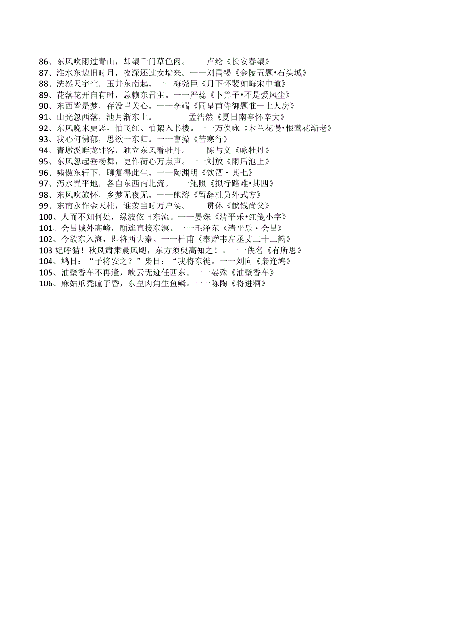 含有“东”字的诗词106首.docx_第3页