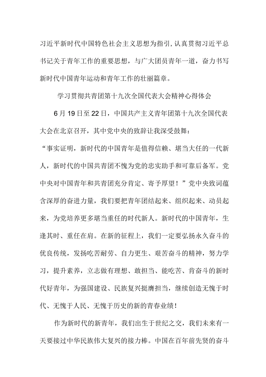 优秀教师学习贯彻共青团第十九次全国代表大会精神个人心得体会 四篇.docx_第3页