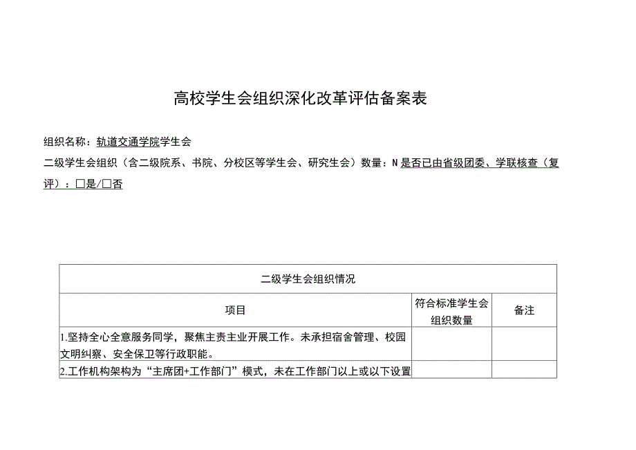 高校学生会组织深化改革评估备案表.docx_第1页