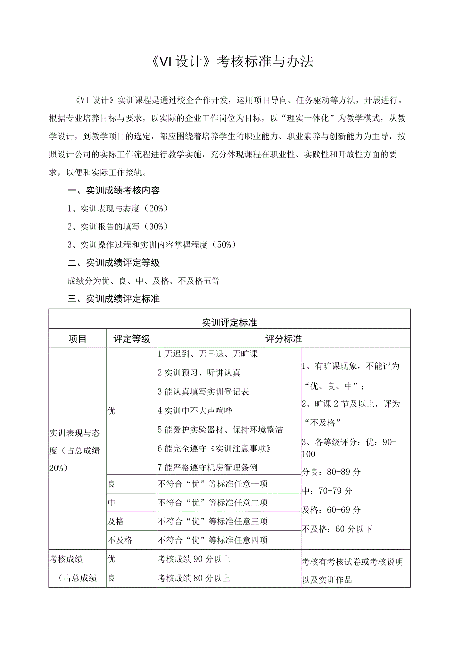 《VI设计》考核标准与办法.docx_第1页