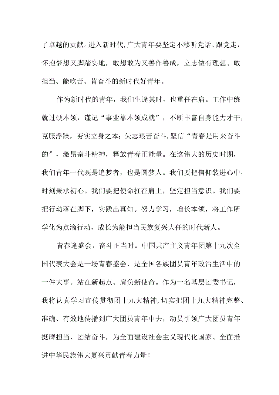 青年学生学习贯彻共青团第十九次全国代表大会精神心得体会 （4份）.docx_第2页