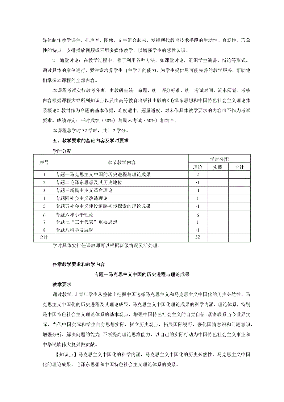 《毛泽东思想和中国特色社会主义理论体系概论》教学大纲23.2.docx_第2页