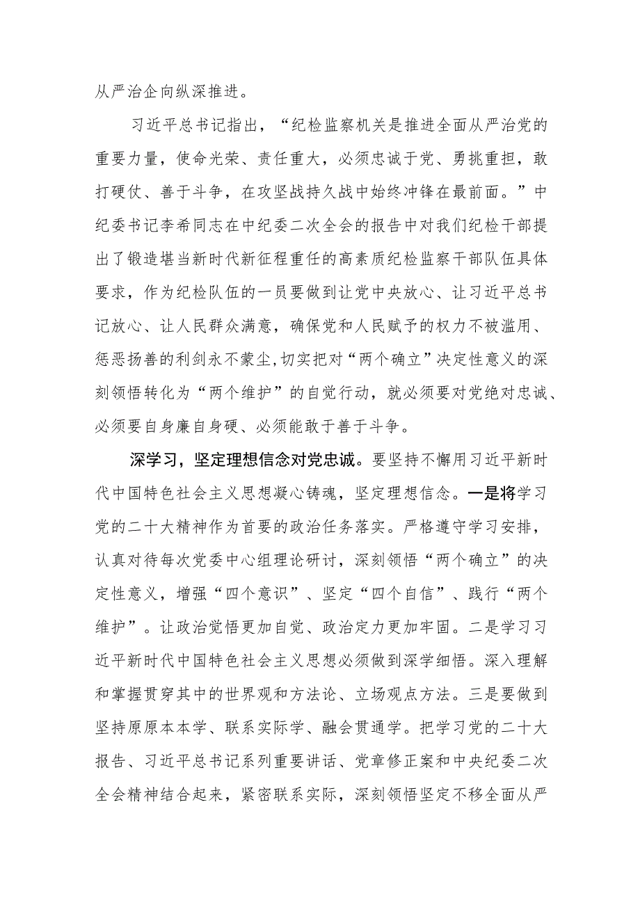 2023年企业纪检监察干部教育整顿心得体会发言汇编（3篇）.docx_第2页