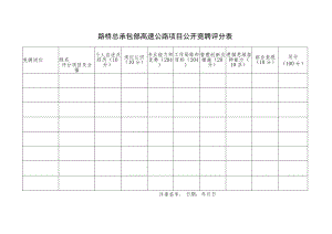 路桥总承包部高速公路项目公开竞聘评分表.docx