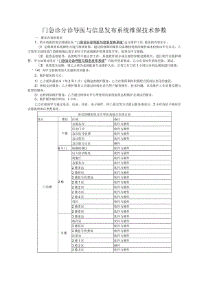 门急诊分诊导医与信息发布系统维保技术参数.docx