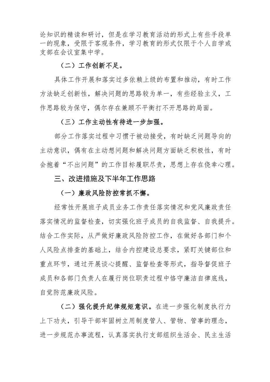 2023上半年党支部全面从严治党工作自查报告.docx_第3页