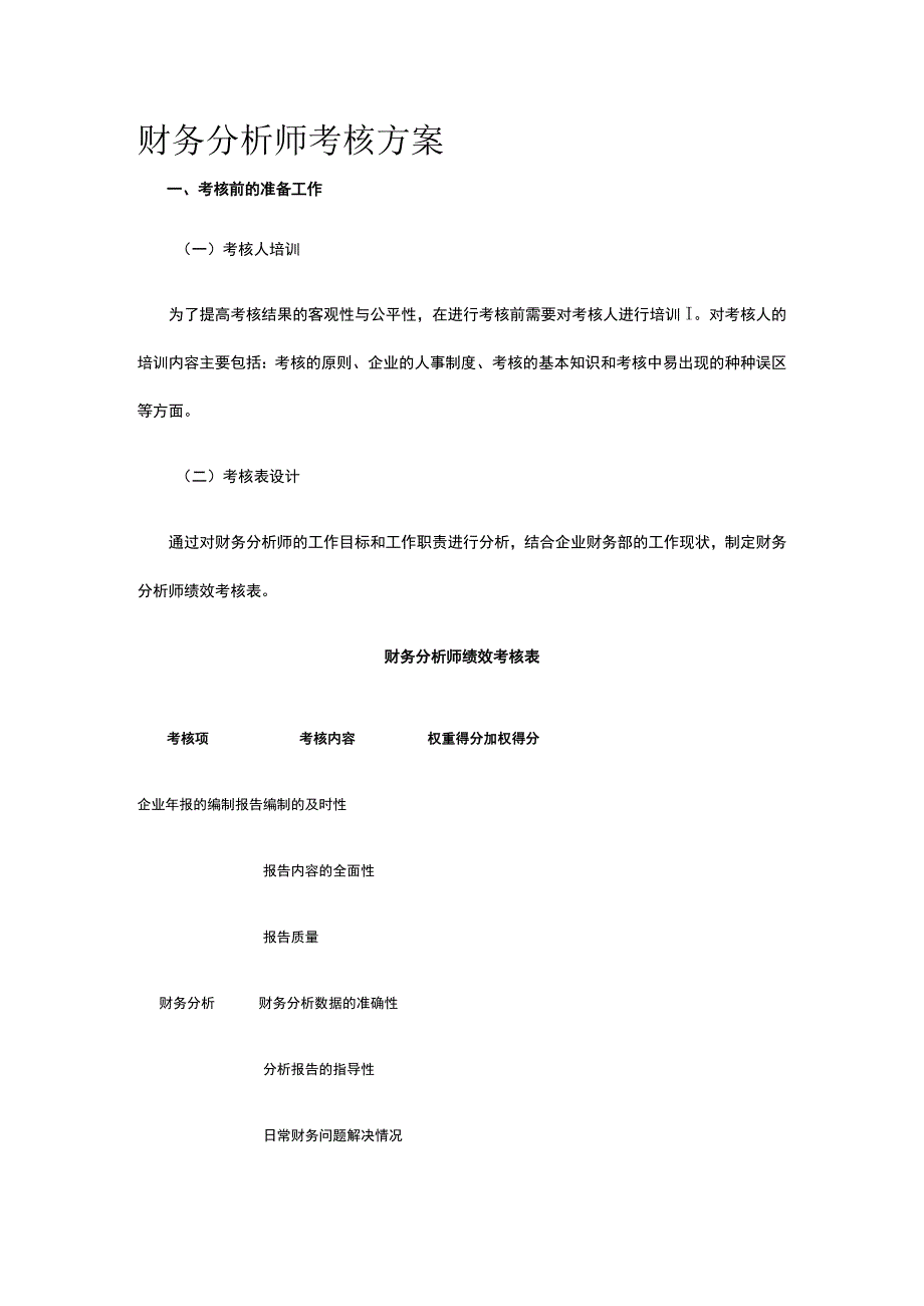 财务分析师考核方案全.docx_第1页