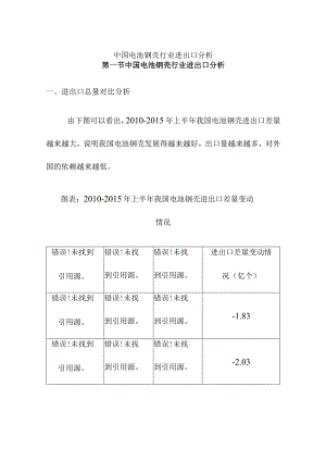 中国电池钢壳行业进出口分析.docx