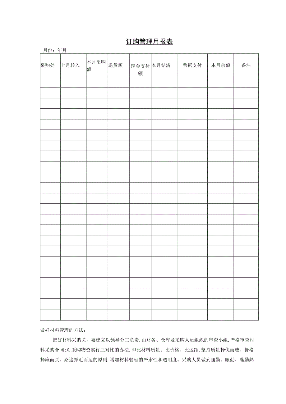 订购管理月报表参考范本.docx_第1页