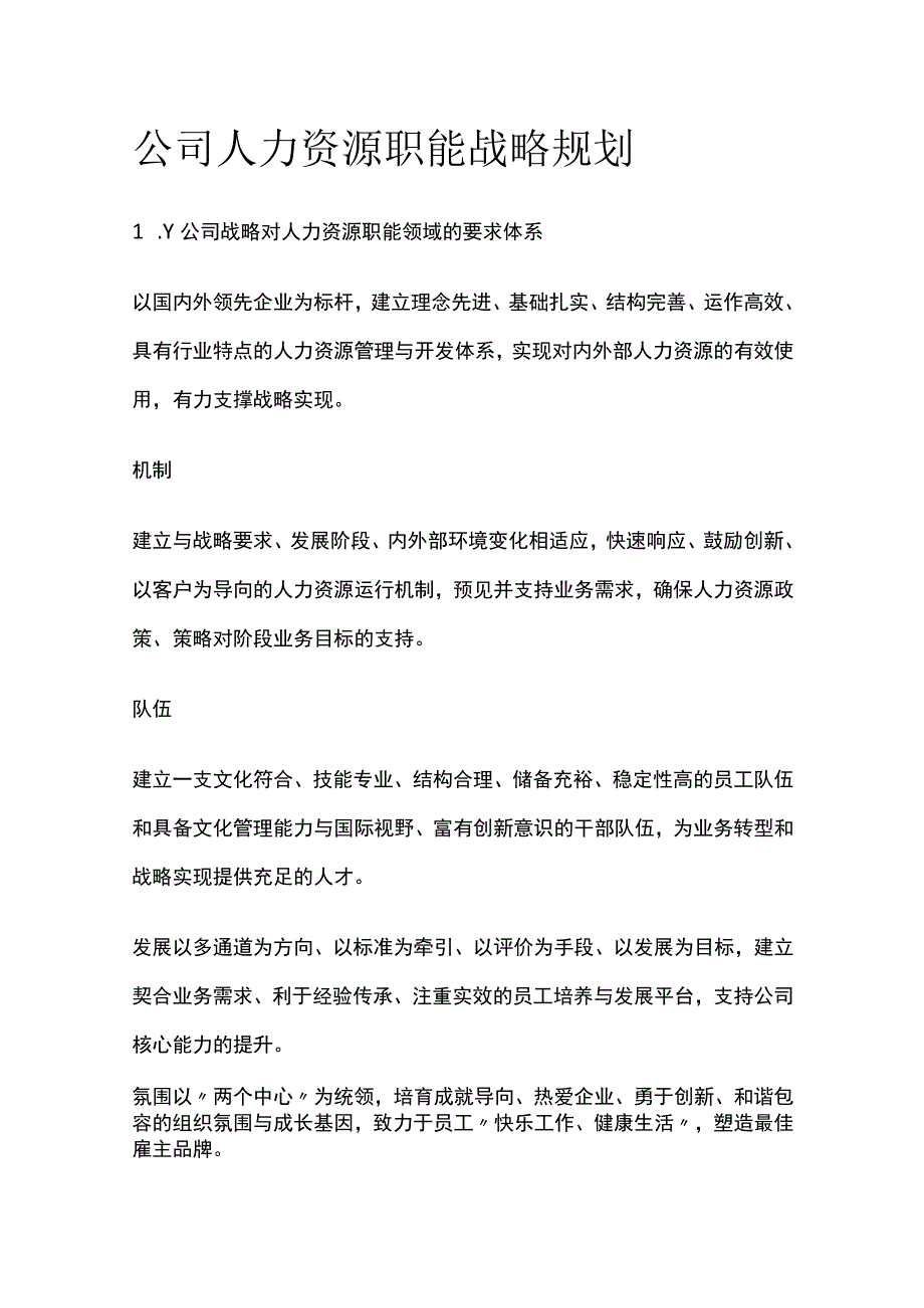 公司人力资源职能战略规划[全].docx_第1页