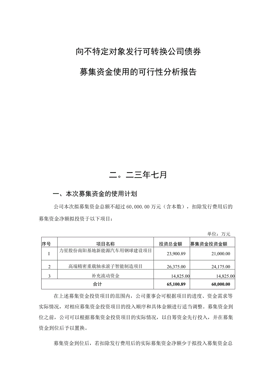 力星股份：向不特定对象发行可转换公司债券募集资金使用的可行性分析报告.docx_第2页