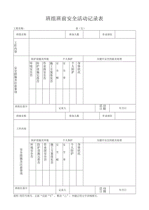 安全教育活动记录表（汇编）.docx