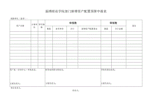 淄博职业学院部门新增资产配置预算申报表.docx