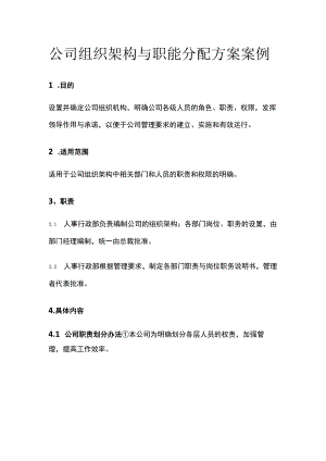 公司组织架构与职能分配方案案例全.docx