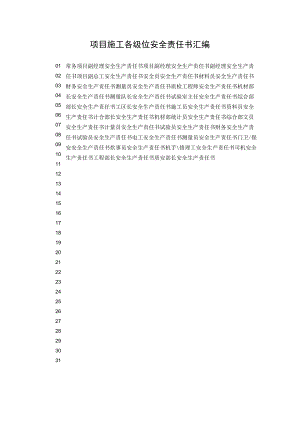 项目施工各级位安全责任书汇编.docx