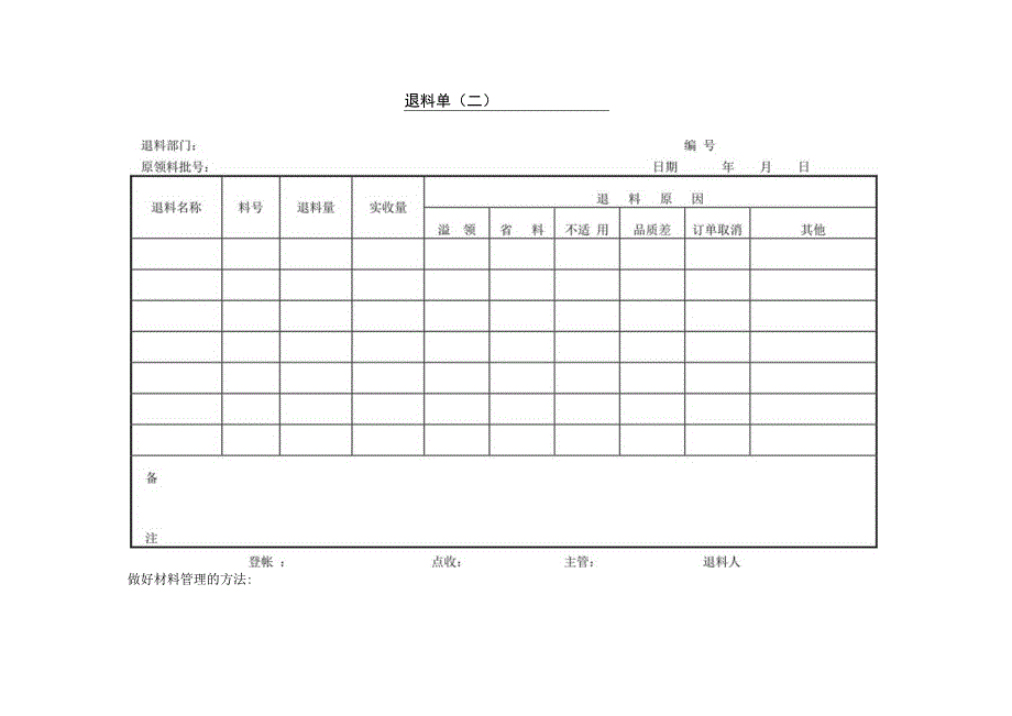 退料单参考范本.docx_第1页