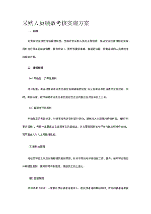 采购人员绩效考核实施方案全.docx