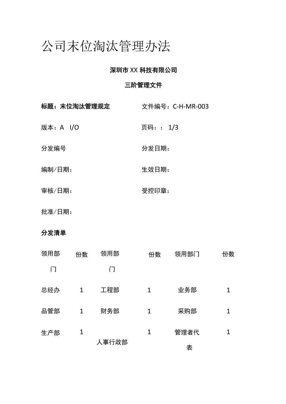 公司末位淘汰管理办法全.docx_第1页