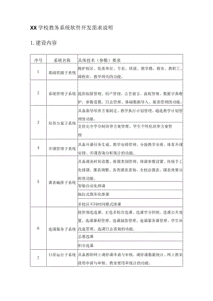 XX学校教务系统软件开发需求说明.docx