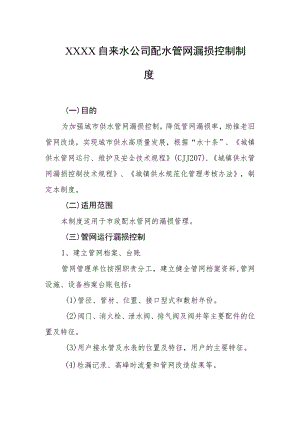 自来水公司配水管网漏损控制制度.docx