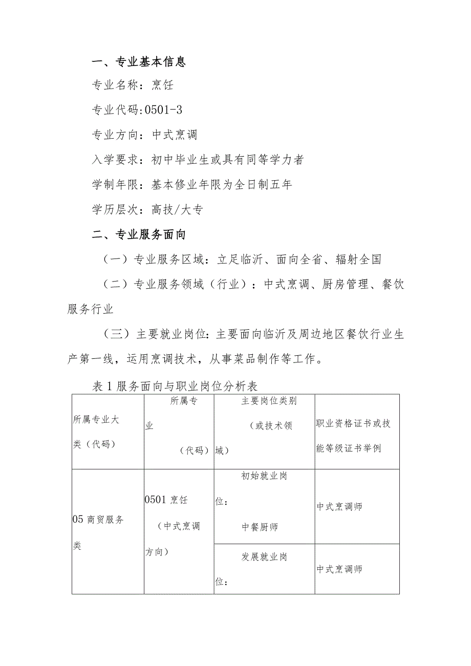 中等职业技术学院烹饪专业专业人才培养方案.docx_第2页