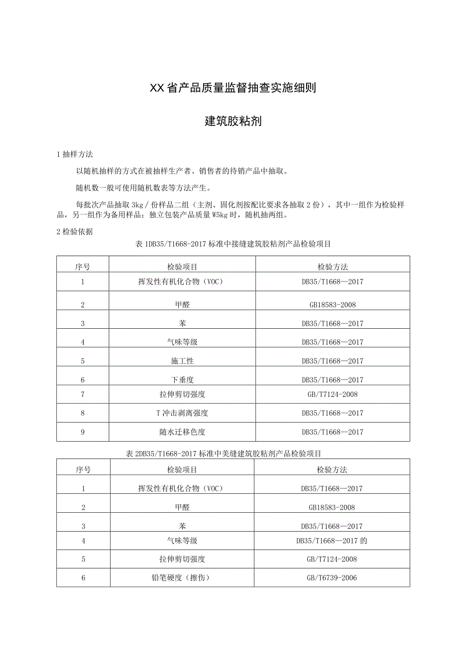 产品质量监督抽查实施细则——建筑胶粘剂.docx_第1页