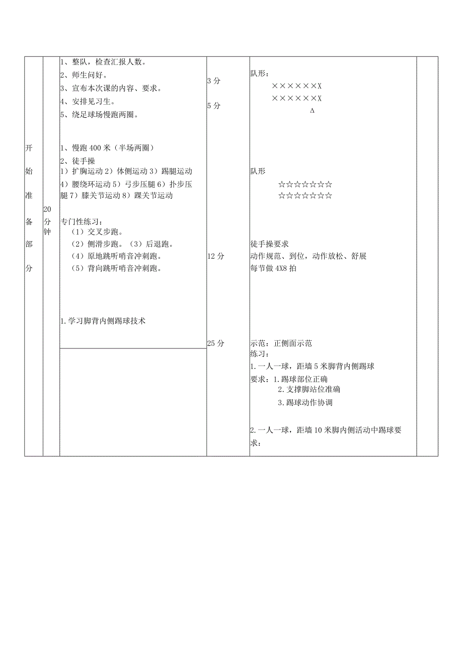 大学足球专业体育课学习脚背内侧踢球技术教案.docx_第2页