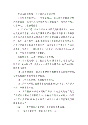 有点心酸的意难平句子 满是心酸的文案.docx