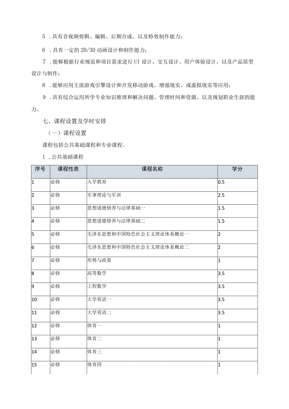 数字媒体技术专业人才培养方案.docx_第3页