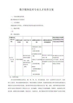 数字媒体技术专业人才培养方案.docx