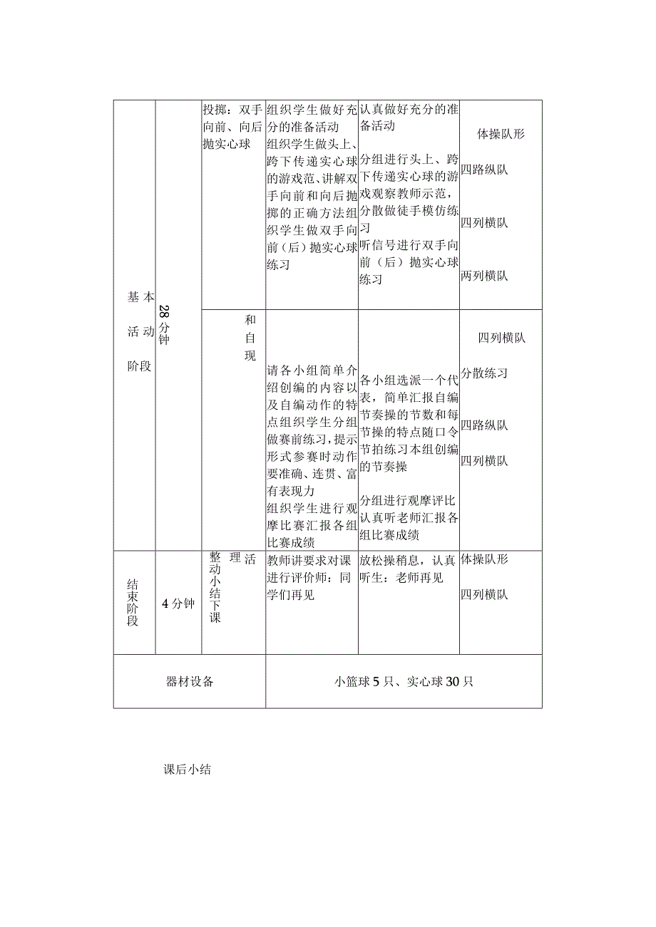 中小学足球双手向前及向后抛实心球教案.docx_第2页