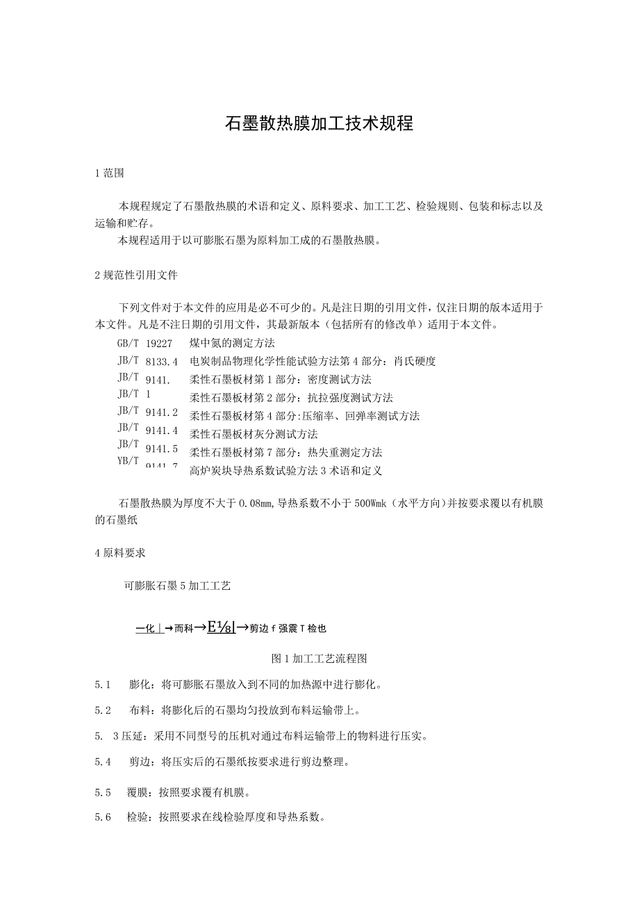 石墨散热膜加工技术规程.docx_第1页