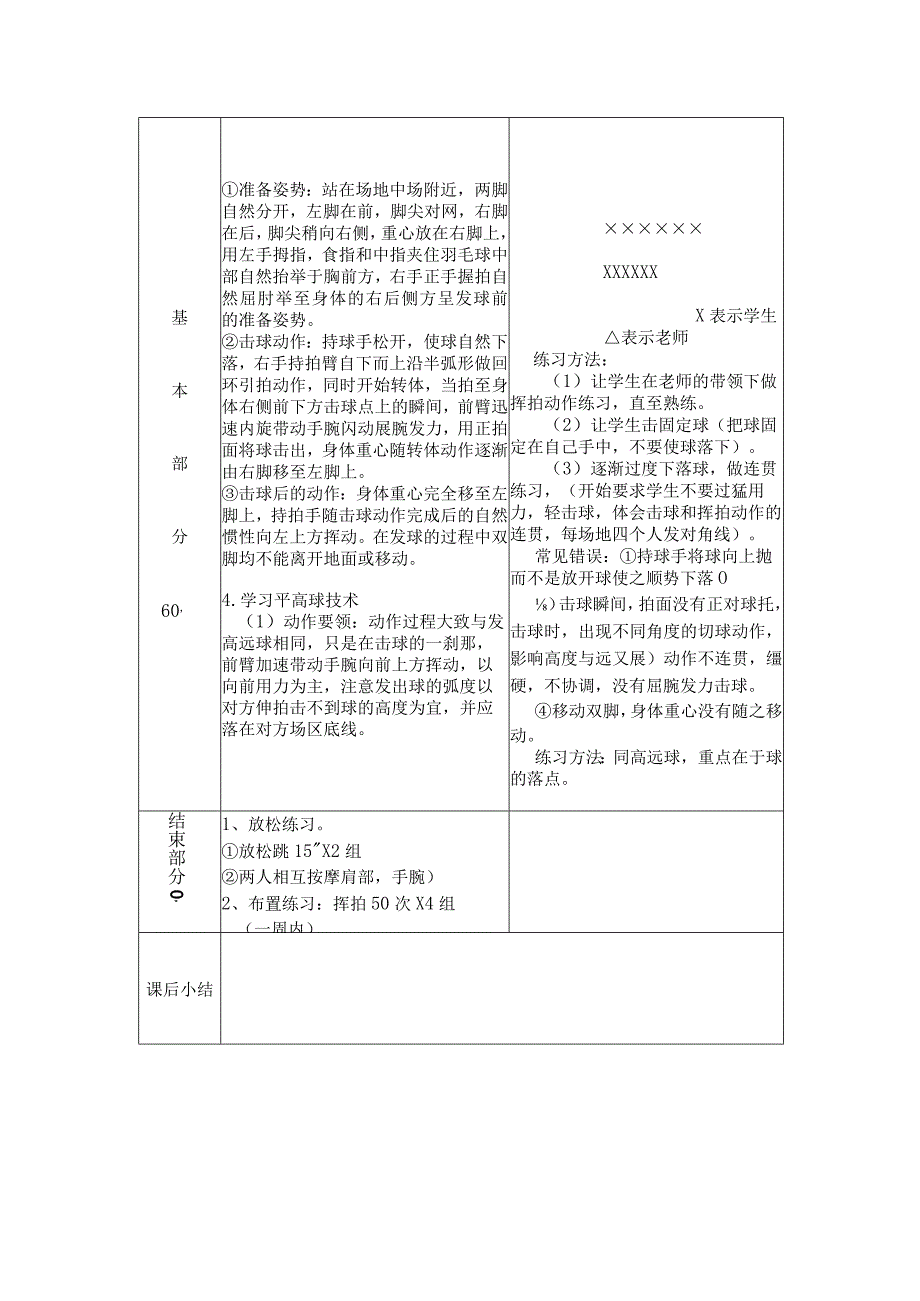 第一学期羽毛球发球专项课教案.docx_第3页