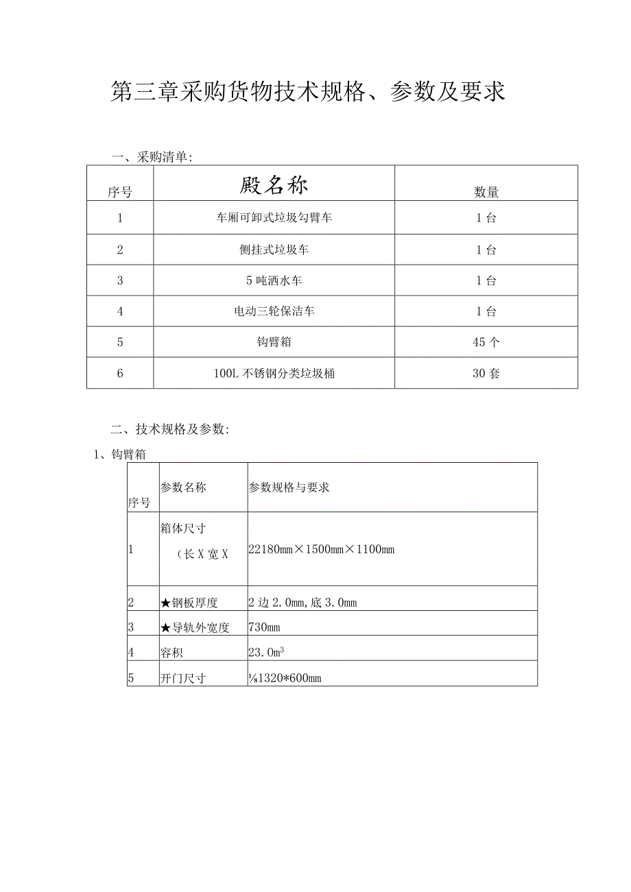 第三章采购货物技术规格、参数及要求.docx_第1页