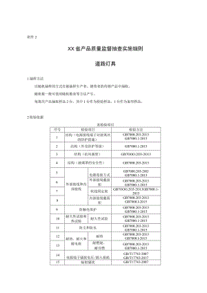 产品质量监督抽查实施细则——道路灯具.docx