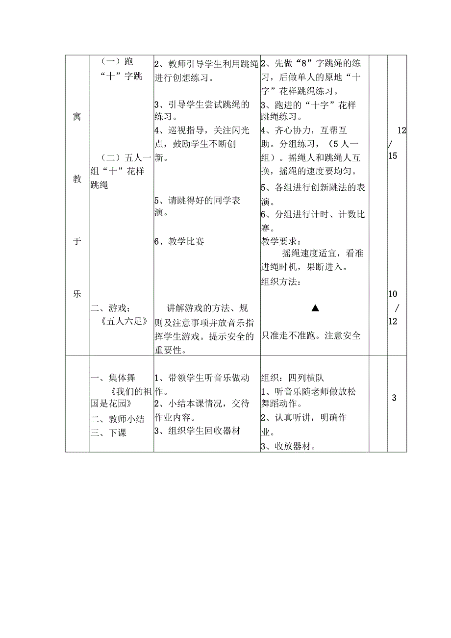 十字跳花样跳绳单元教学计划表.docx_第3页