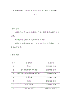 自镇流LED灯产品质量省级监督抽查实施细则(2020年版).docx