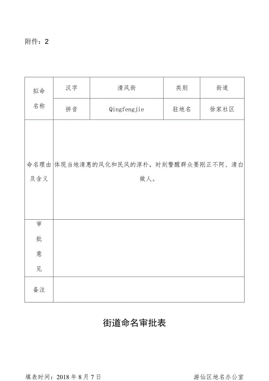 街道命名审批表.docx_第1页