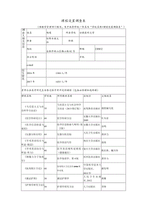 课程设置调查表.docx