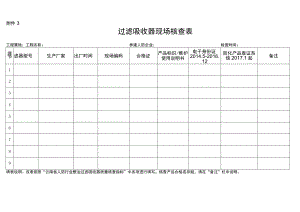 过滤吸收器现场核查表.docx