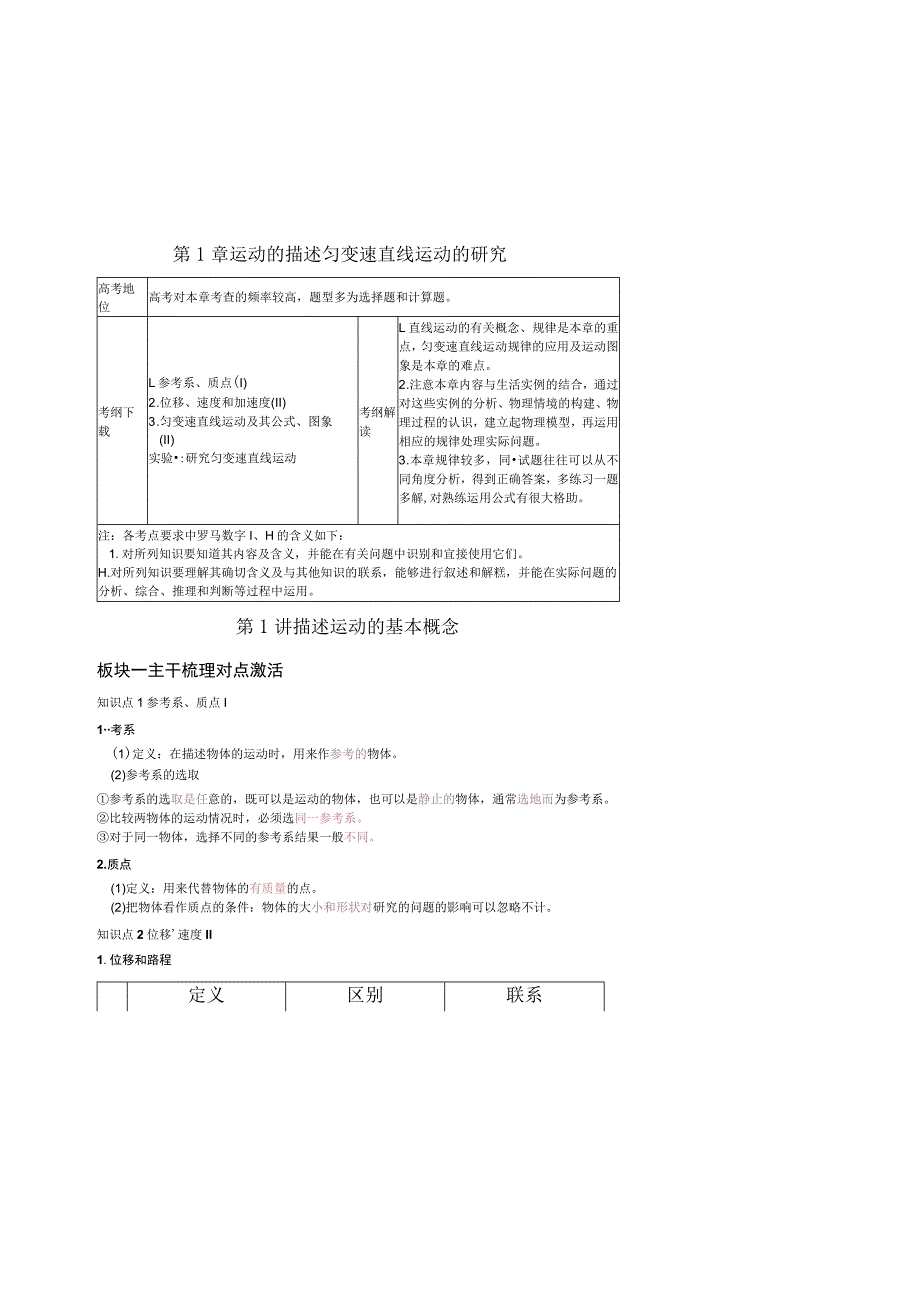 第1章运动的描述匀变速直线运动的研究.docx_第1页