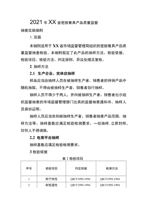 2021年工业品省级监督抽查实施细则（密胺餐具）.docx