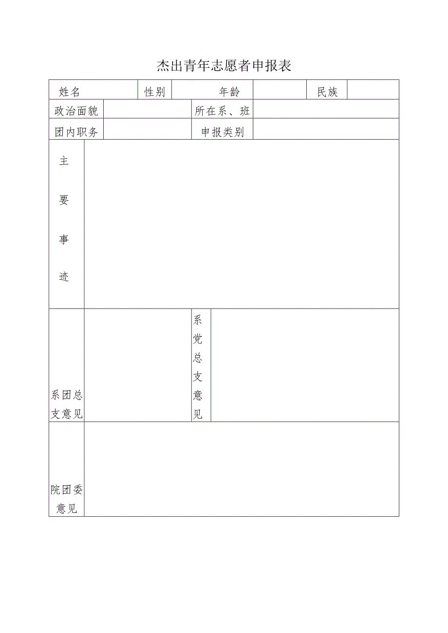 杰出青年志愿者申报表.docx_第1页