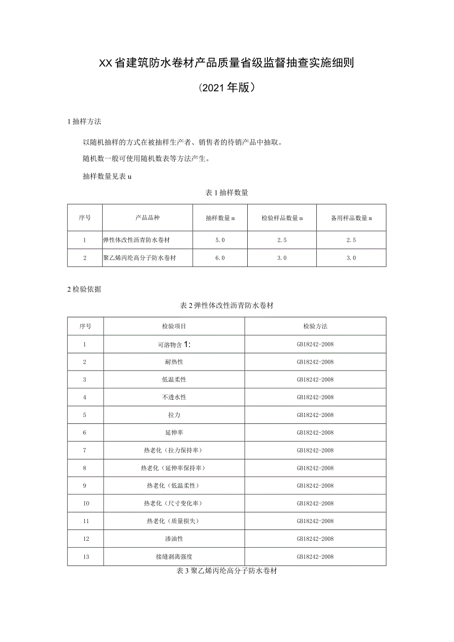 建筑防水卷材产品质量省级监督抽查实施细则（2021年版）.docx_第1页