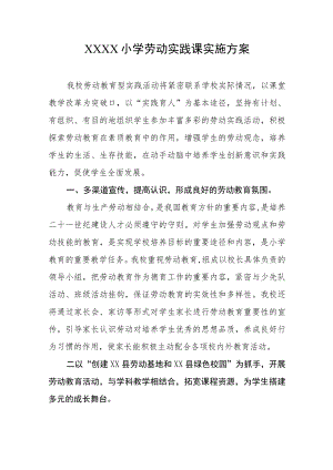 小学劳动实践课实施方案.docx