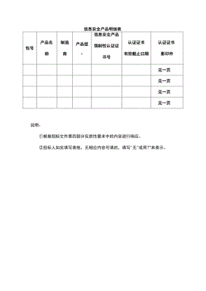 信息安全产品明细表.docx