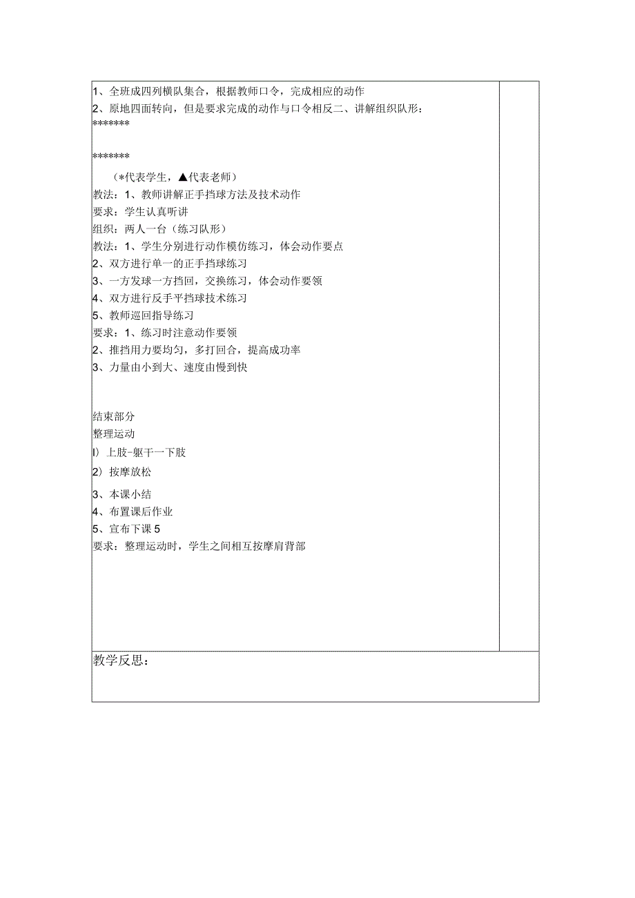 小学大课间乒乓球正手挡球的方法集体备课纸.docx_第2页